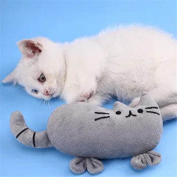 אינטראקטיבי מצחיק מחמד צעצועי קטיפה חתול צעצוע מיני אביזרים חריקת שיניים צעצועים חתלתול לעיסת הצעצוע המצפצף ציוד לחיות מחמד